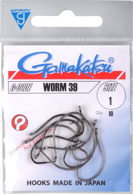 Gamakatsu Worm 39 size 4 - 1.7 cm - vishaak - 12 stuks van Gamakatsu