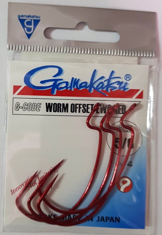 Gamakatsu Worm Offset EWG Haak 5/0 Rood van Gamakatsu