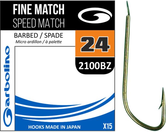 Garbolino Fine Match Speed Match Barbed-Spade 2100BZ (15 pcs) - Maat : 18