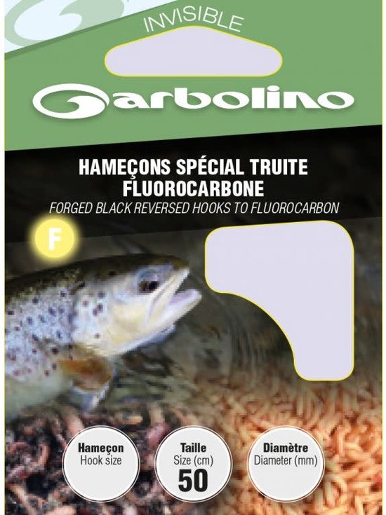 Garbolino Onderlijn Fluorocarbon Speciaal Forel 50cm (10 pcs) - Maat : Haak 12 - 0.12mm van Garbolino