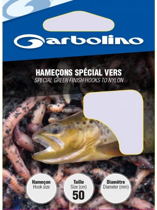 Garbolino Onderlijn Special Worm 50cm (10 pcs) - Maat : Haak 12 - 0.14mm
