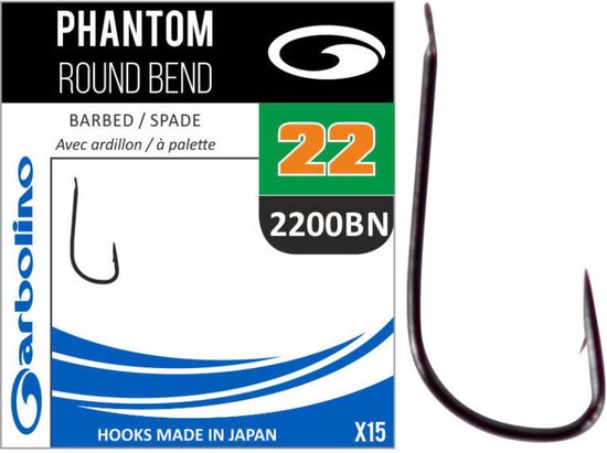 Garbolino Phantom Round Bend Spade - Barbed (15 pcs) - Maat : 18