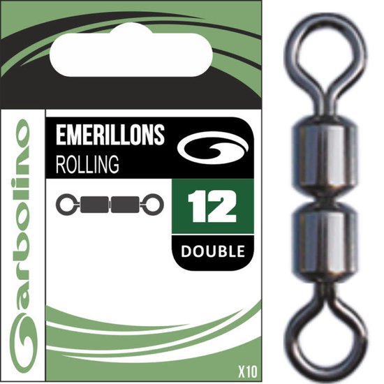 Garbolino Stream Line Micro Double Rolling Swivel (10 pcs) - Maat : 12 van Garbolino