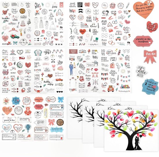 Garden 266 stickers bruiloft gastenboek 6 stuks stickers voor