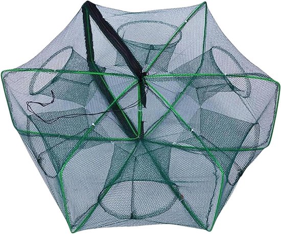 Garnalen Vangnet - Kreeftenmand Vangkooi - Kleine Vis Vangen - Opvouwbaar Ontwerp - 25x80 cm - Nylon