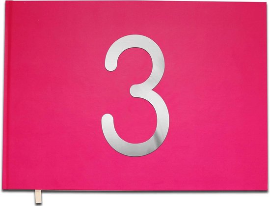 Gastenboek 3 jaar, verjaardag, bruiloft, pensioen - verchroomde letters - 100 pagina's - premium kwaliteit - Uttscheid - roze macaron