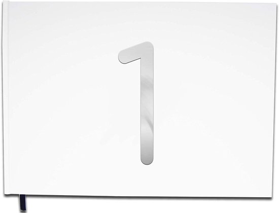 Gastenboek voor 1 jaar, verjaardag, huwelijk, pensioen verchroomde letters, 100 pagina's, premium kwaliteit, Uttscheid, zuiver wit