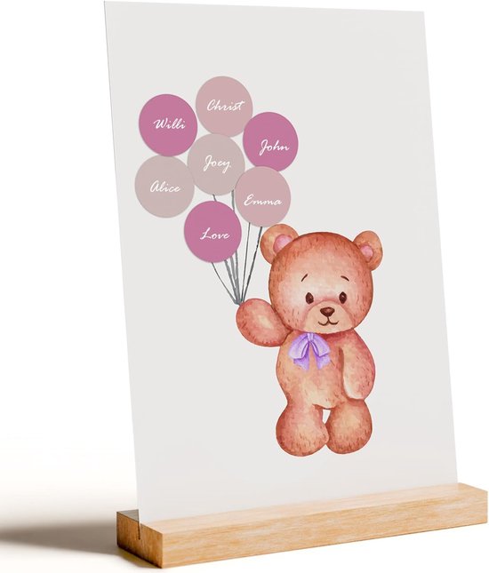 Gastenboek voor babyshower en doop, roze/blauw, voor jongens en meisjes, babyfeest om in te vullen, creatieve cadeaus en aandenken voor doop, verjaardag en babyshower (roze)