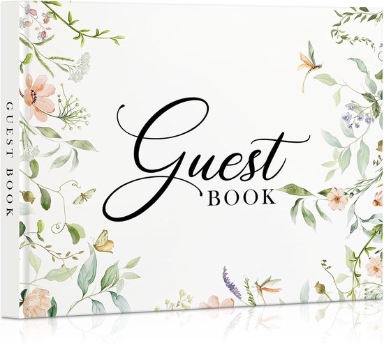 Gastenboek voor bruiloft, 108 pagina's, gastenboek van leer, bruiloftsgastenboek, gastenboek voor verjaardag, doop, verjaardag, communie, afstudeerfeest