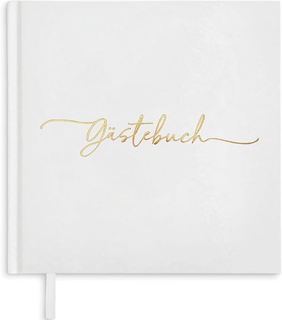 Gastenboek voor bruiloft, 72 pagina's, premium dik papier, het drukt niet door, vintage stijl, met gouden titel - ideaal voor bruiloften, jubilea, verjaardagen, doop