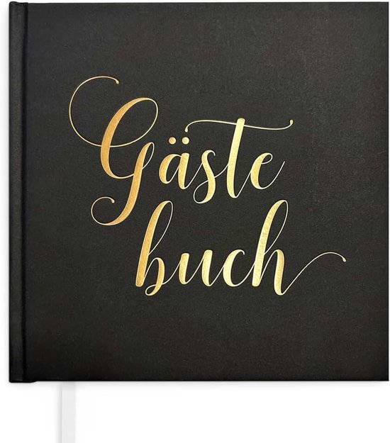 Gastenboek voor bruiloft, 72 pagina's premium papier, dik papier, het drukt niet door, vintage stijl, met gouden titel, ideaal voor bruiloften, jubilea, verjaardagen, blanco