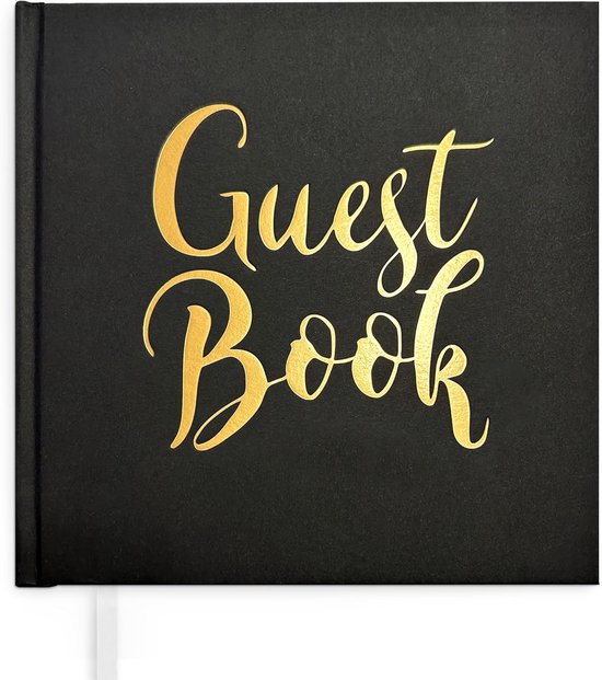 Gastenboek voor bruiloft, 72 pagina's premium papier, dik papier, het drukt niet door, vintage stijl, met gouden titel - ideaal voor bruiloften, jubilea, verjaardagen