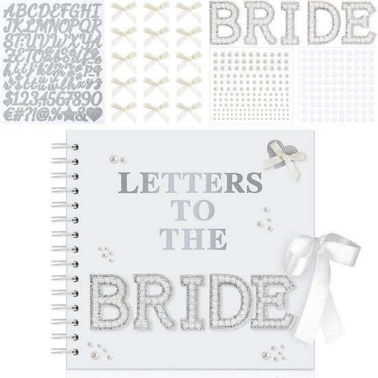 Gastenboek voor bruiloft en scrapbook, set – bruiloftsboek & fotoalbum om zelf vorm te geven, 21 x 21 cm, gastenboek, blanco, doe-het-zelf herinneringsboek voor de bruid, voor foto's en wensen, met