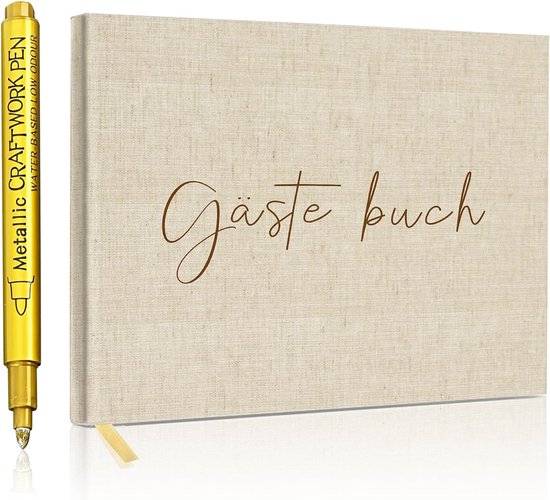 gastenboek voor bruiloft en verjaardag, 144 lege pagina's, blanco, gepersonaliseerd met elegante cover, bruiloftsgastenboek voor onvergetelijke gastenberichten