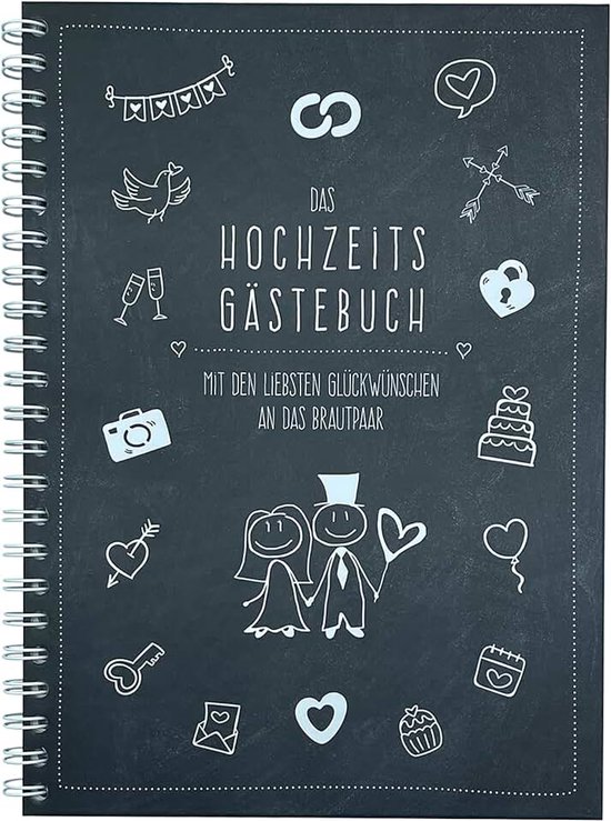 Gastenboek voor bruiloft, modern design, gastenboek voor bruiloft, ontworpen binnendeel om vrij te vullen, duurzame hardcover bruiloftsgastenboek met 84 pagina's voor 75+ gasten