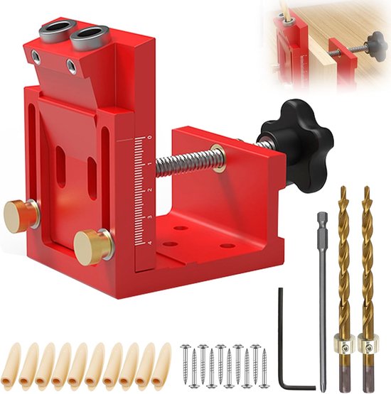 gaten in tas, verstelbare aluminiumlegering boorgeleiding, houtdoornsjabloon voor schuine gaten voor houtbewerking, meubels, doe-het-zelf stansen