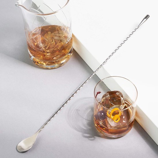 Gedraaide Barspoon met Traangewicht, 40cm, Roestvrij Staal, Japanse Stijl