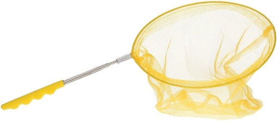 Geel uitschuifbaar visnet/vlindernet 36 cm - Visnetje/schepnetje/vlindernetje - Buiten speelgoed van 2-Play