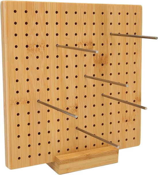 Gehaakte Blokkeerplank - Houten Breimat - Haakwerk Vormgeven - Inclusief Standaard - 77 Inch - Natuurlijk Hout