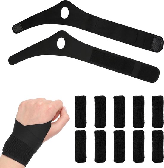Gehaakte handschoenen voor pijnverlichting met polssteunen en vingermouwbeschermers, comfortabele accessoires voor breien, vingerwrijving en polsongemak verminderen, ideaal voor hobbyisten van Merkloos