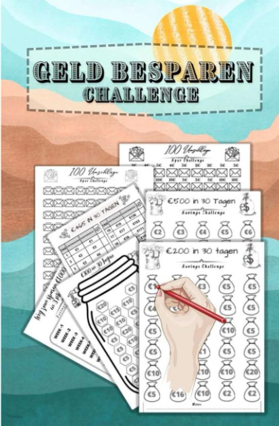 Geld Sparen Uitdagingen Boek met 100 Envelop Spaartracker - Spaardoelen Behalen A5 Formaat van Merkloos