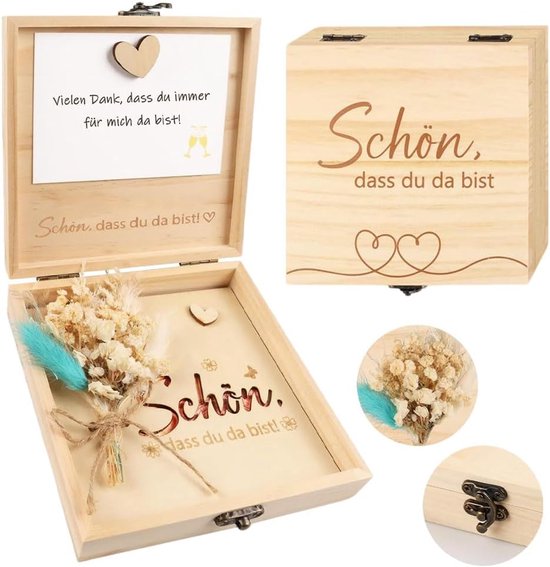 Geldgeschenken voor verjaardag, hout, geldcadeau, bruiloft, huwelijkscadeaus voor bruidspaar, geschenkdoos met led-lichtketting, geldgeschenkverpakking voor bruiloft, verjaardag, jeugd en