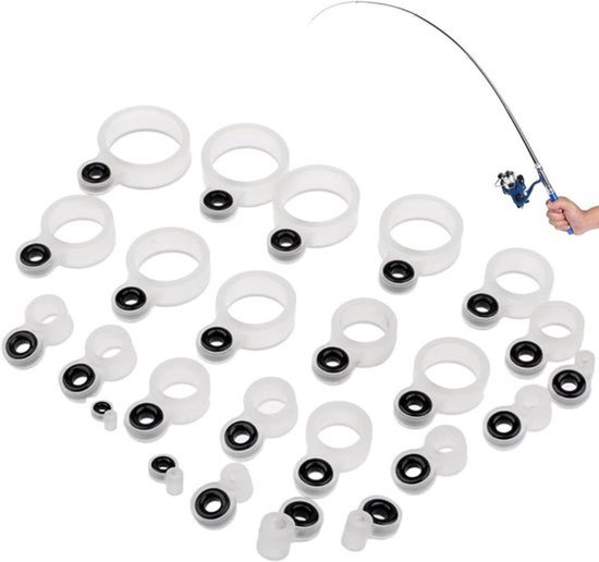 Geleidingsring Hengel Vishengel Reparatie Accessoires - Set van 24 stuks - Keramische Ooggeleider - Vissen Reparatie Accessoires van Merkloos