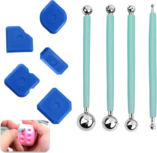 Gereedschapsspatelset - metalen kogelverwijderaarset - siliconenvoegenverwijderaarset - badkamers keukens - tegelvoegenreparatie - lichtgroen . van Merkloos