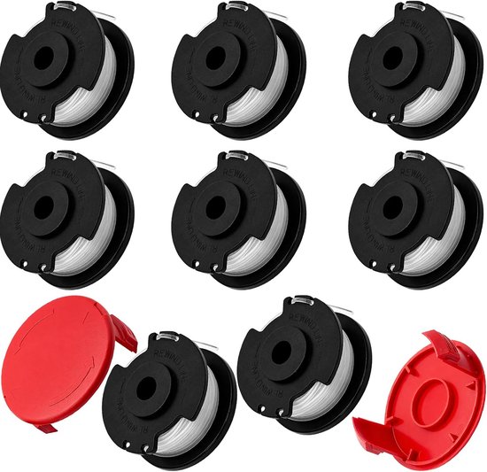 | Geschikt als vervangende draadspoel voor Einhell; compatibel met Einhell grastrimmerdraad,1,6 mm x 4,9m(8 spoelen+2 kappen)