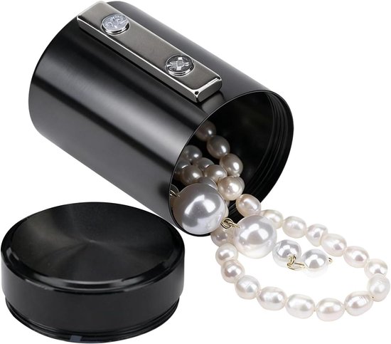 Geurdichte container - Vacuüm pot - Opslag onderweg - Magnetische sluiting - 7 x 14.2 cm - Zilver