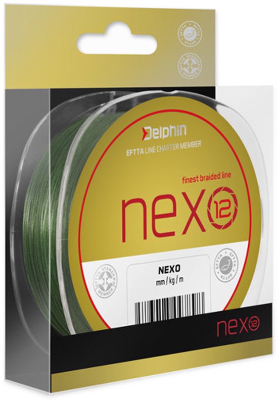 Gevlochten Lijn - Delphin - Nexo 12 braid - Groen - 130m - 12x gevlochten - 0.12mm