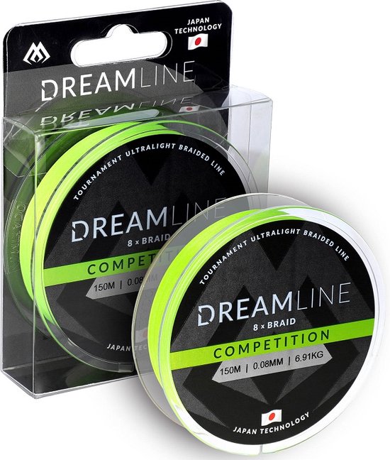 Gevlochten Lijn | Dreamline Competition | 0.16mm/15.54kg/150m | Fluo Groen | Mikado | Braided Line van Merkloos