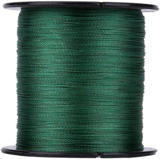 Gevlochten vislijn 300m, supersterke vislijn 4 strengen, groen, multi-filament - Voor zeevissen & zoetwater - Duurzaam en betrouwbaar.