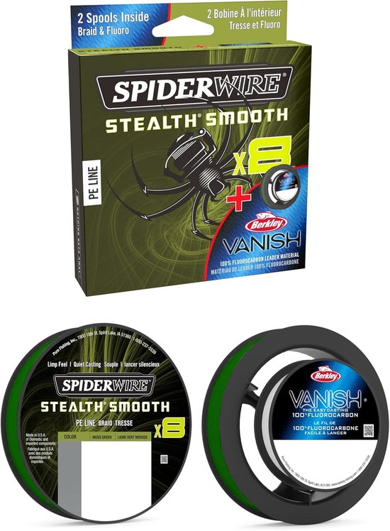 Gevlochten Vislijn - Fluorocarbon Lijn - Roofvissen - Duo Spoel Concept - 0.09mm 0.30mm - Groen/Transparant