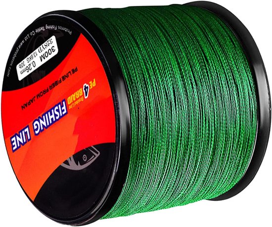Gevlochten Vislijn - PE Lijn - Zoutwater Zoetwater - Sterke Trekkracht - 300m 30LB - Groen