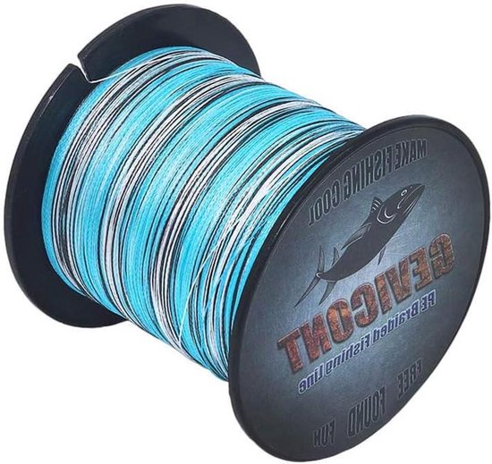 Gevlochten Vislijn - Visdraad Multifilament - Karper Vissen - 8 Strand Ontwerp - 1500m 50lbs - Blauw Camo