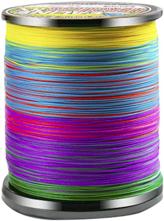 Gevlochten Vislijn - Viskoord Visdraad - Vissen Hengelsport - Hoge Slijtvastheid - 500 Meter - Multicolor