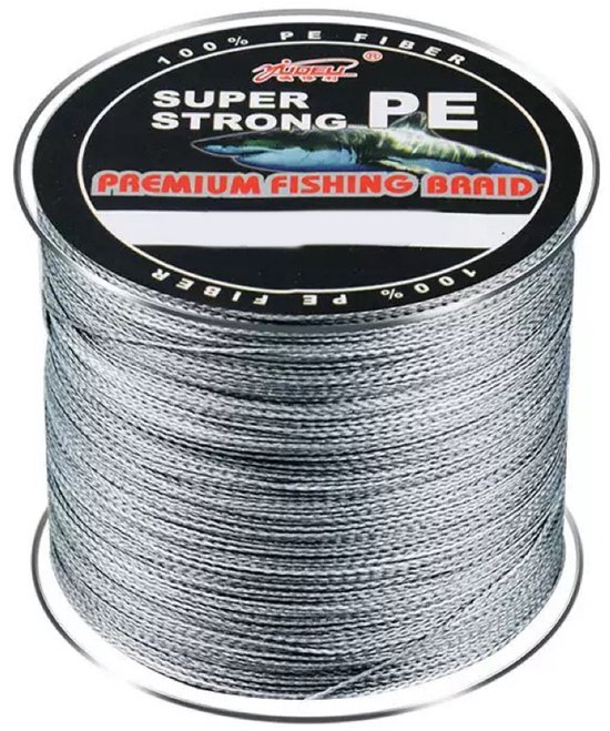 Gevlochten vislijn - Vislijnen - Gevlochten lijn - 0.50mm - #8.0 - PE x4 - 300m - Visdraad - Karpervissen - Vissen - Feedervissen - Grijs van Merkloos