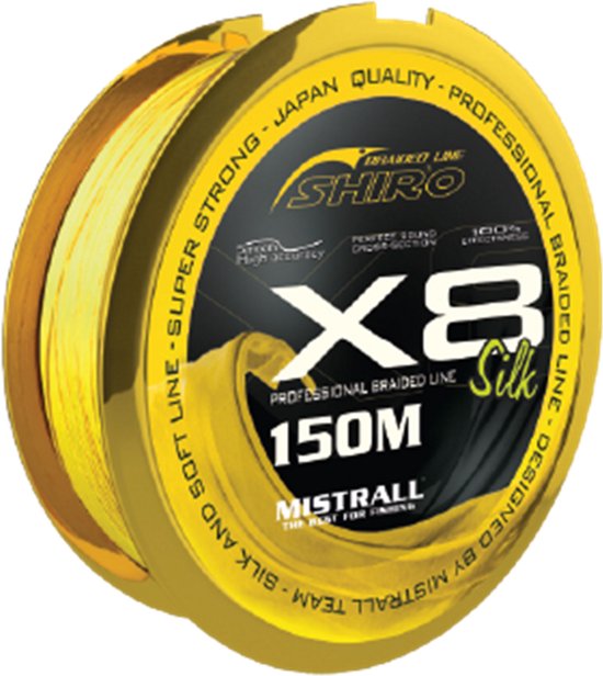 Gevlochten Vislijn X8 0.10 mm 150 m – Dyneema – Mistrall Shiro – 7.1 kg