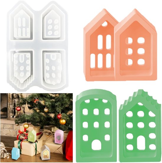 Gietvorm Huis voor Kandelaar en Theelicht - Decoratieve Vorm voor Beton, Gips, Epoxyhars Ornament