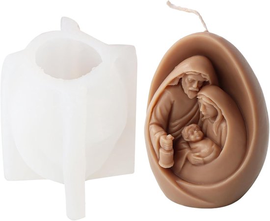 Gietvorm voor kaarsen, 3D, Jezus, siliconen kaarsvorm, heilige Maria, kaarsgietvorm, kaarsvorm voor het maken, standbeeld, handwerk, ornamenten