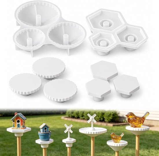Gietvormen, 2 stuks, kaarsenhouder, rond, doe-het-zelf gietvorm