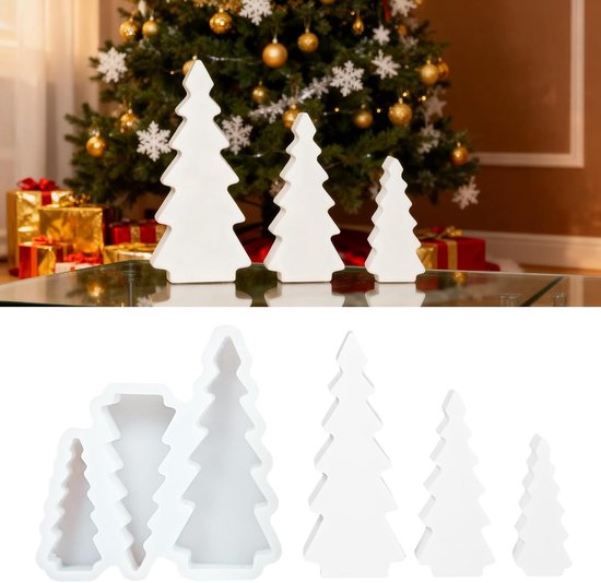 gietvormen, boom, 3 stuks, siliconen vorm, kerstboom, siliconen vorm, dennenboom, gips om te gieten, siliconen Kerstmis, boom, siliconen vormen, Kerstmis voor kaarsen, gips, kerstdecoratie