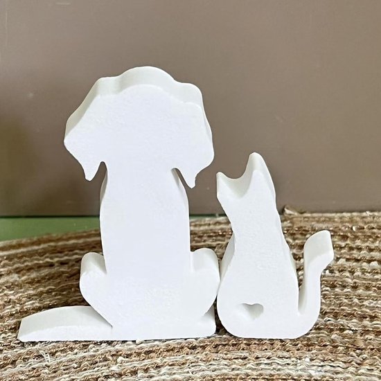 gietvormen dier, 2 stuks siliconen gietvormen kat en hond, gipsvorm voor gieten, dier gietvorm, siliconen gietvorm voor lente en Kerstmis, kaarsen