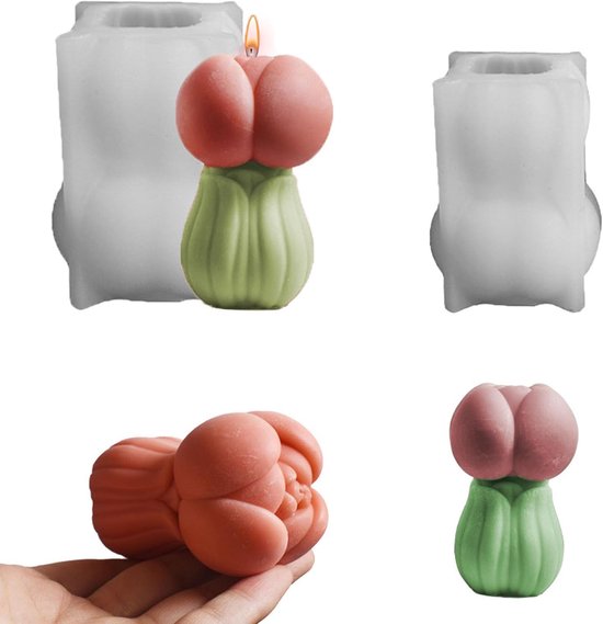 Gietvormen lente, 3D-tulpen, kaarsvormen, siliconen vorm, bloemen, gietvormen, siliconen tulpvormen, kaarsvormen voor gieten, siliconen vorm, lente voor kaarsen, gips, sojawas (B)
