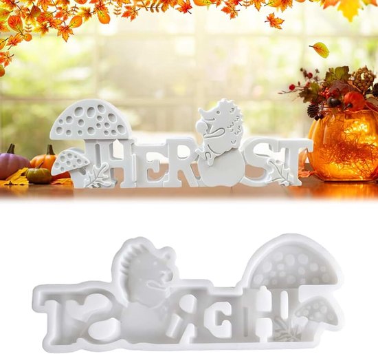 Gietvormen voor herfst, pompoen, egel, gipsvorm om te gieten, siliconen herfstletters, gietvorm, siliconen gips, gietvormen, voor doe-het-zelf gips, kaarsen, creatieve projecten