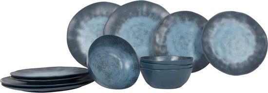 Gimex Stone Line Servies - Donkerblauw - 12-Delig van GIM