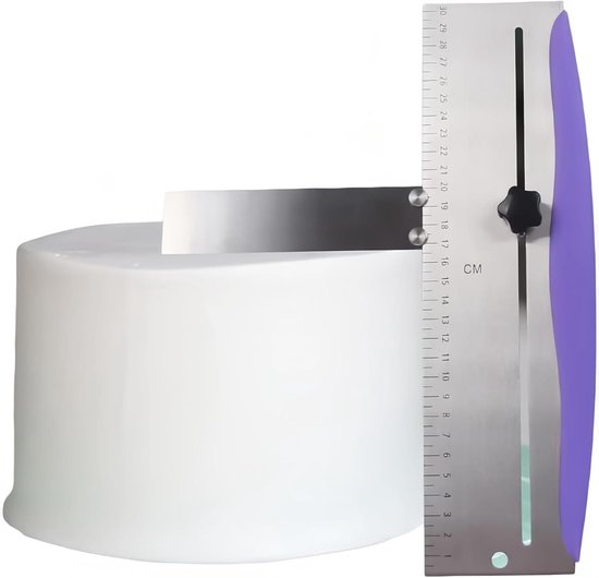 gladder 12 inch/30 cm roestvrij staal verstelbare taartrand gladder taartbankschraper decoratiegereedschap voor glazuur crème rand, keukenspatel met schaal voor crème glazuur gladder