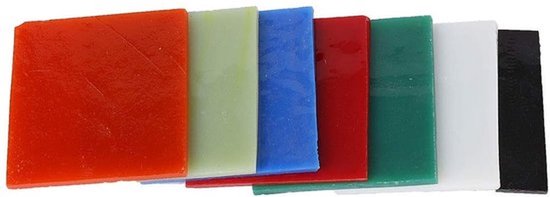 Glasplaat Set van 7 Stuks - Kleurrijke Glasplaten - Decoratie voor Mozaïekprojecten - Geschikt voor Magnetron - Verpakt met Spons - Elegante Kleuren - Kunstglas