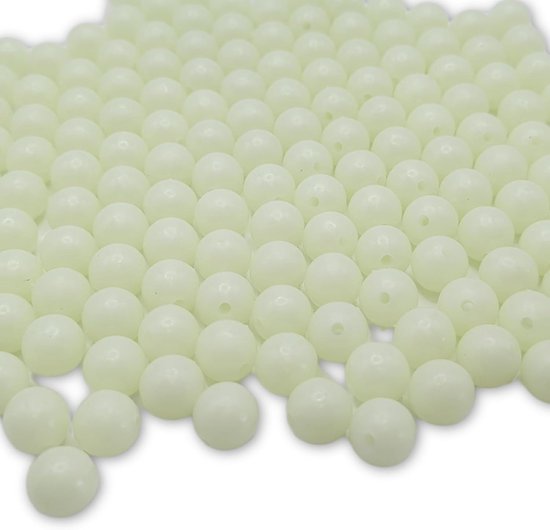 Glow-In-The-Dark Viskralen - Lichtgevende Kralen Voor Meerval Rigs - Verhoogde Zichtbaarheid In Het Donker - Duurzaam Hard Plastic Materiaal - 11 Mm Diameter Met 2 Mm Gat - Set Van 100 Stuks - Geschikt Voor Carolina En Texas Rig van Merkloos